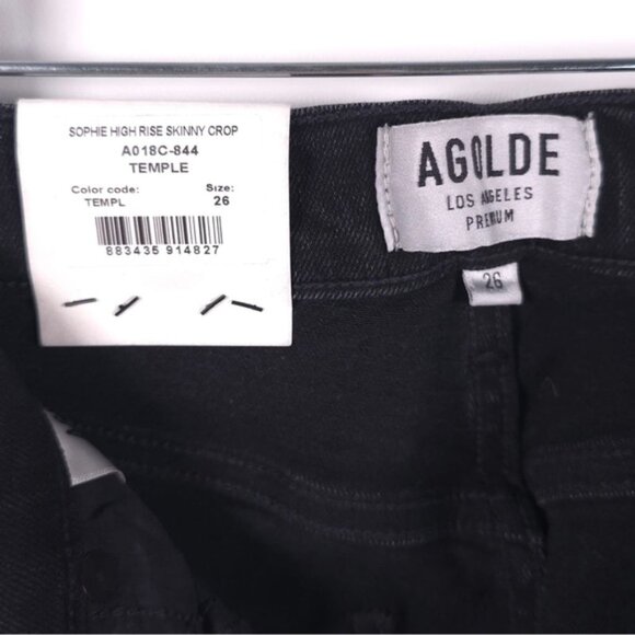 NWT AGOLDE SOPHIE HighRise Skinny Crop Temple Jeans Distressed A018C-844 Size 26 - Picture 8 of 16